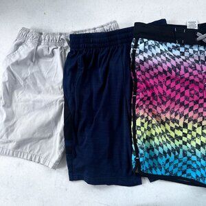 Boys‎ L (10-12) Athletic Shorts Lot of 3 Pairs Various Brands Elastic Waist